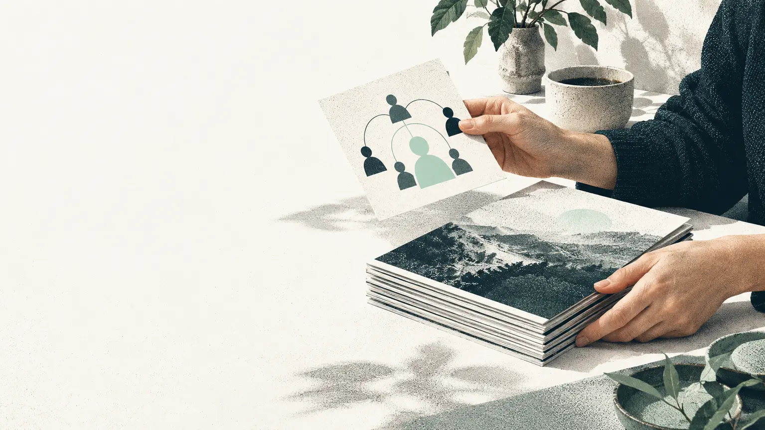 A dense field of addressed marks representing a newsletter audience.