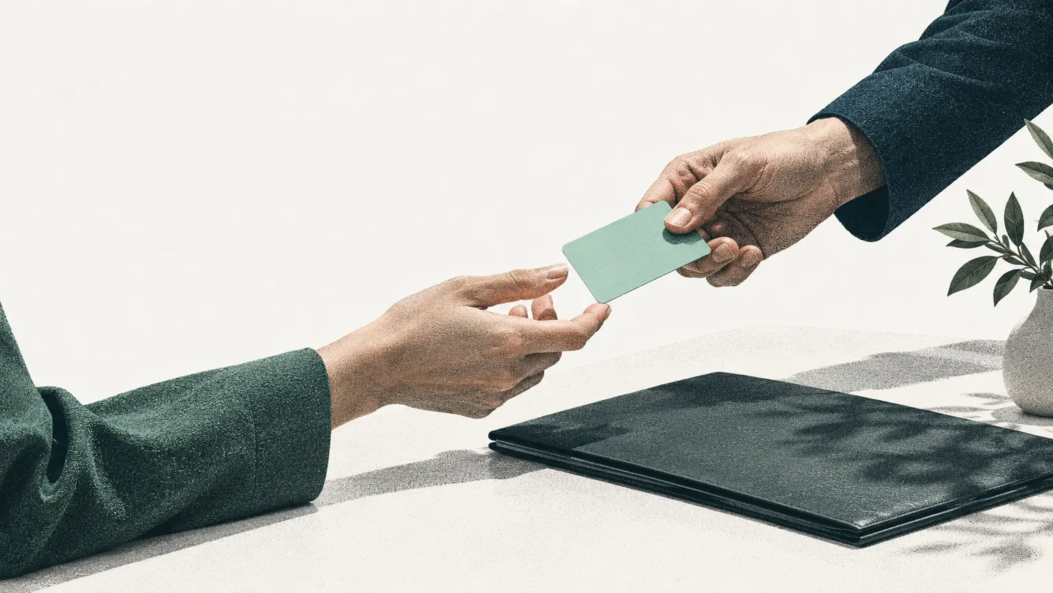 A hand aligning several working components into a transferable system.